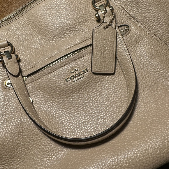 Coach Prairie Pebbled Leather Satchel Crossbody Camel Light Tan - Picture 1 of 7